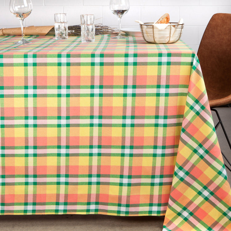 Second Spin Plaid Meadow Tablecloth 120 x 60 inches