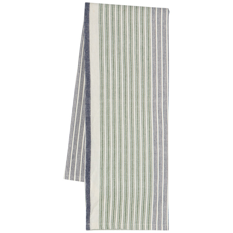 Jade Green Array Stripe Dishtowel Set of 2