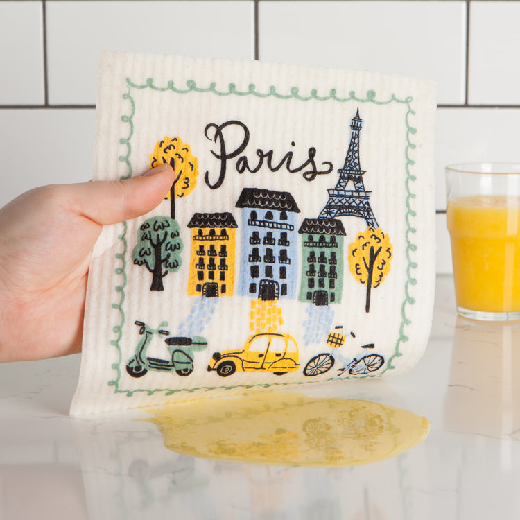 Meet Me in Paris Swedish Dishcloth