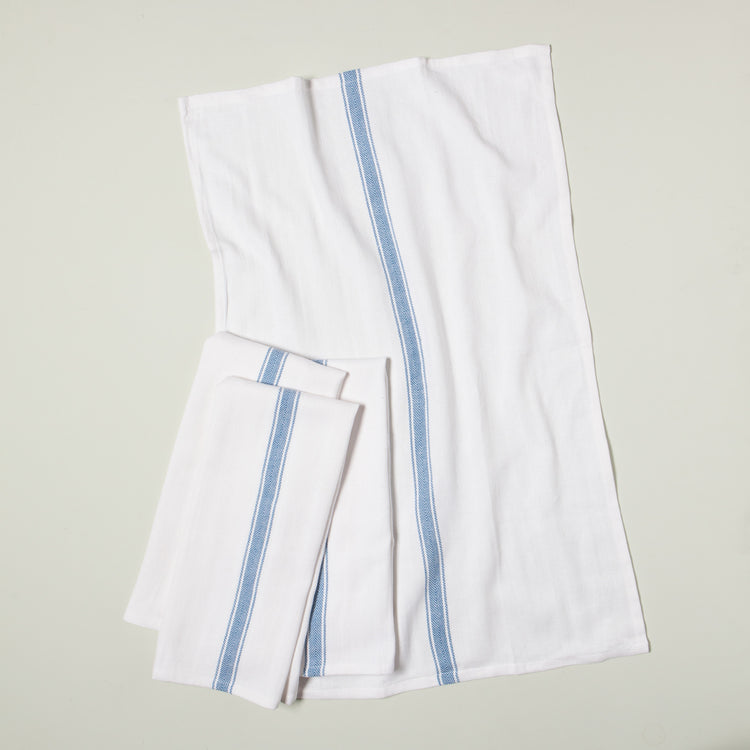 Brooklyn Stripe Delft Blue Dishtowels Set of 4