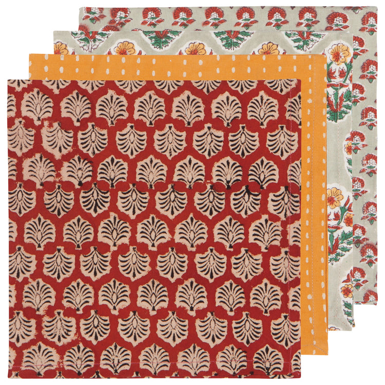 Field Block Print Napkins Set of 4