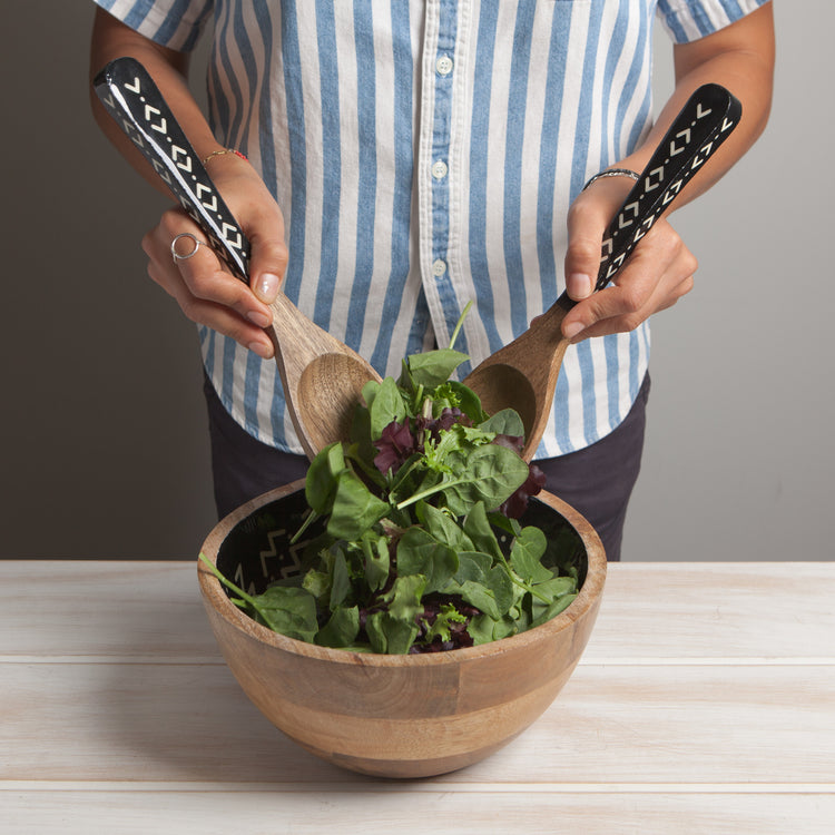 Ziggy Mango Wood Salad Servers Set of