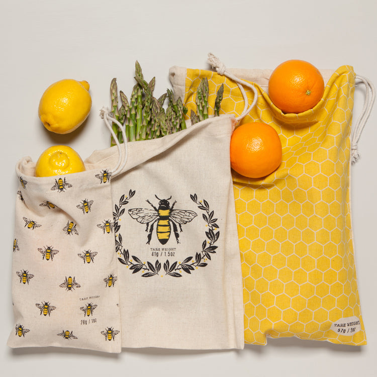 Busy Bee Reusable Produce Bags Set of 3