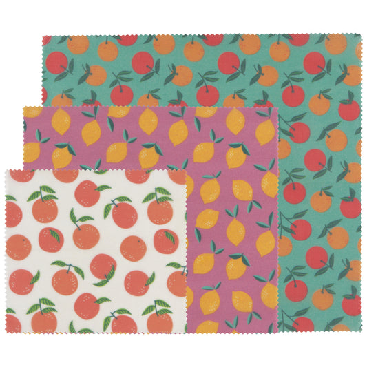 Citrus Beeswax Wrap Set of 3