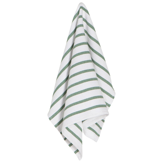 Basketweave Elm Green Dishtowel
