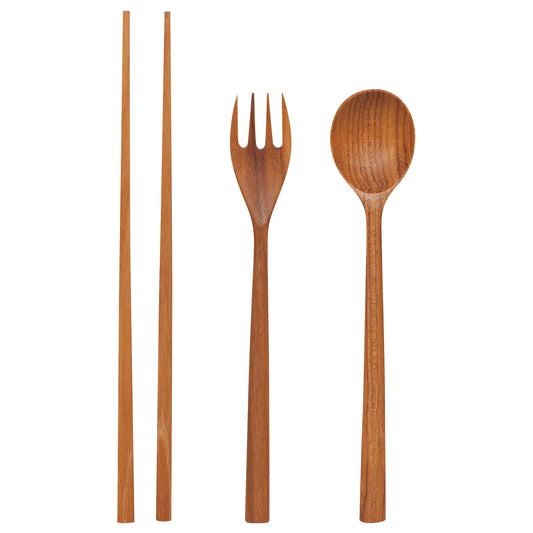 Teak Wood Cutlery Set of 3