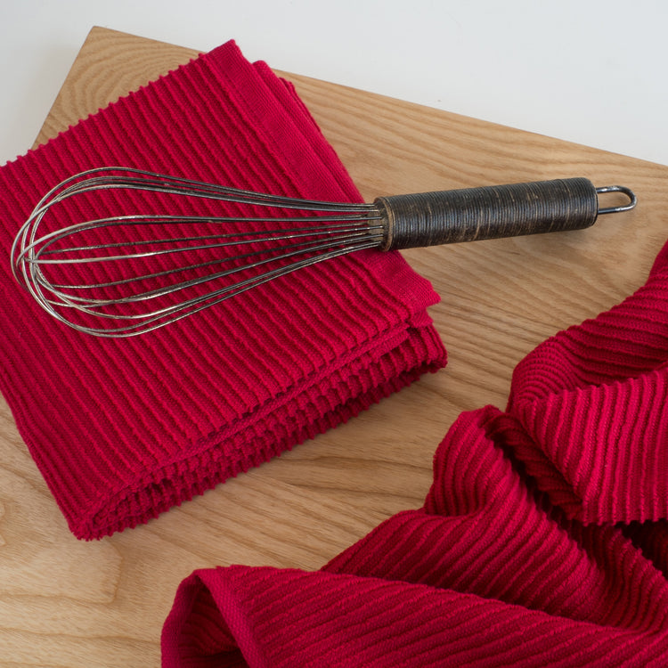 Ripple Red Dishtowel