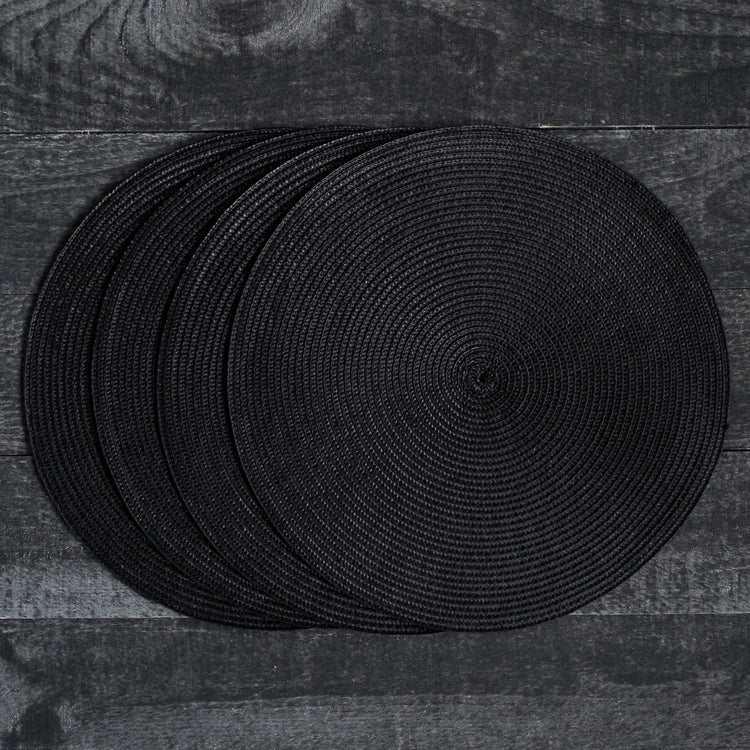 Disko Black Round Placemat