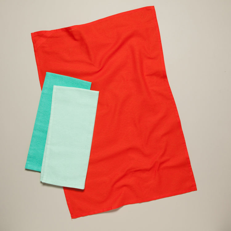 Fiesta Jade Lucite Floursack Dishtowels Set of 3