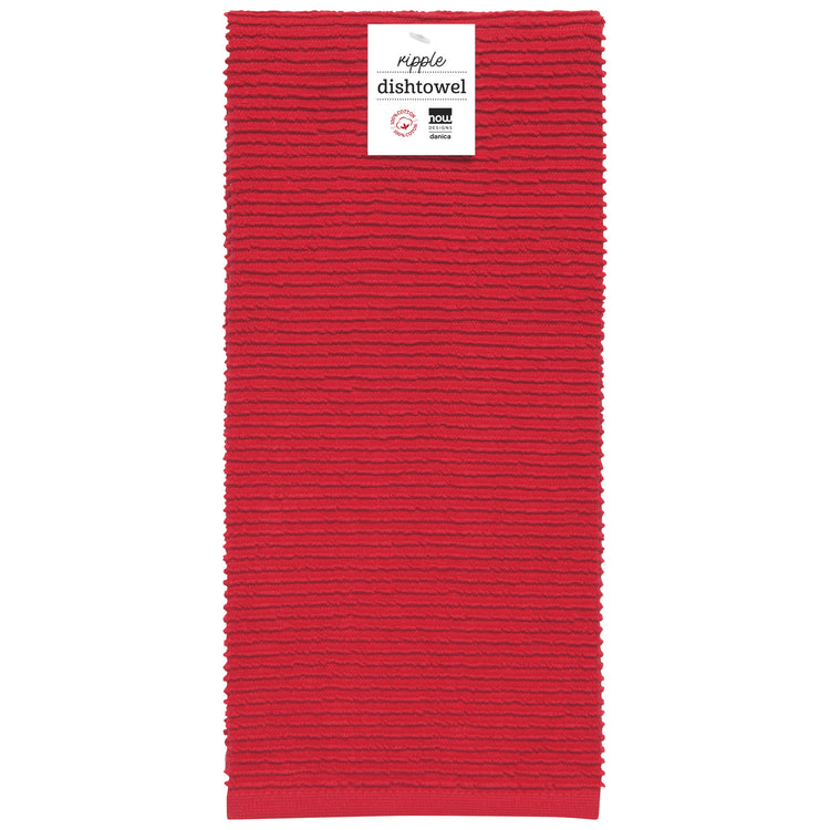 Ripple Red Dishtowel