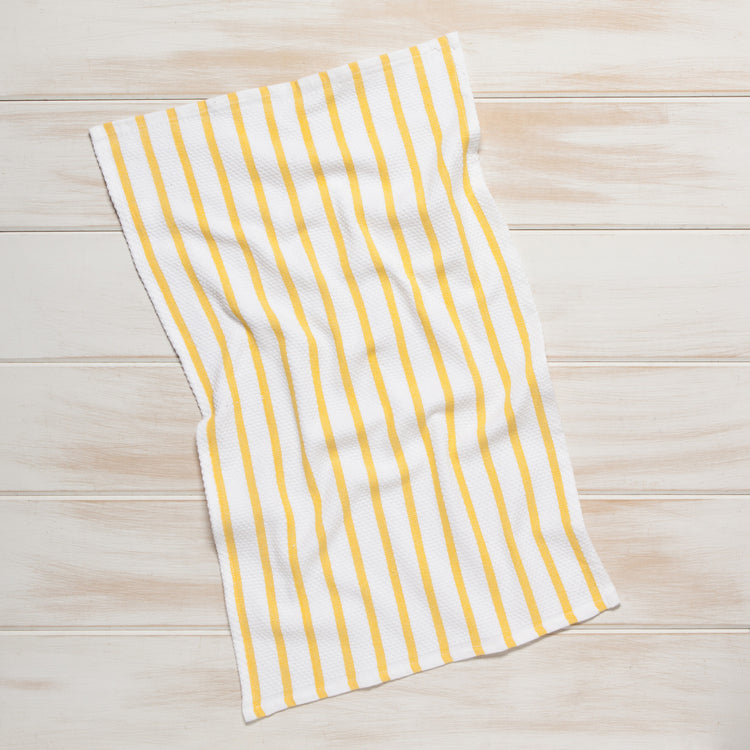Basketweave Lemon Yellow Dishtowel