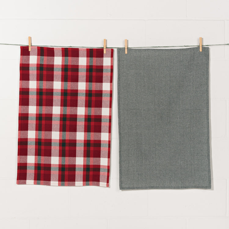 Recycled Cotton Tannenbaum Christmas Dishtowels Set of 2