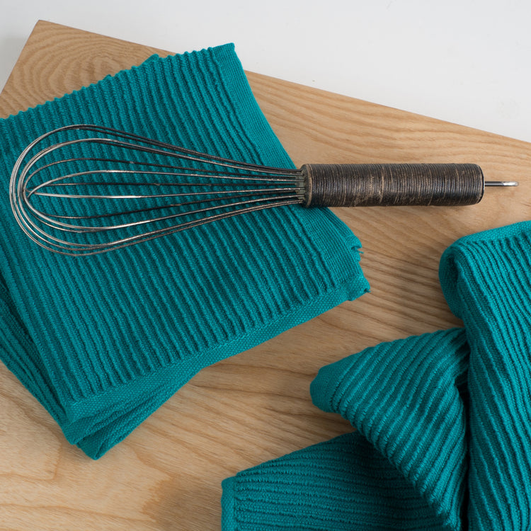 Ripple Peacock Green Dishcloths Set of 2