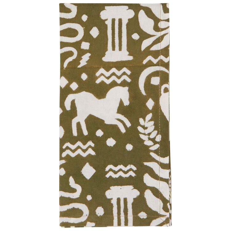 Olympus Block Print Napkins Set of 4