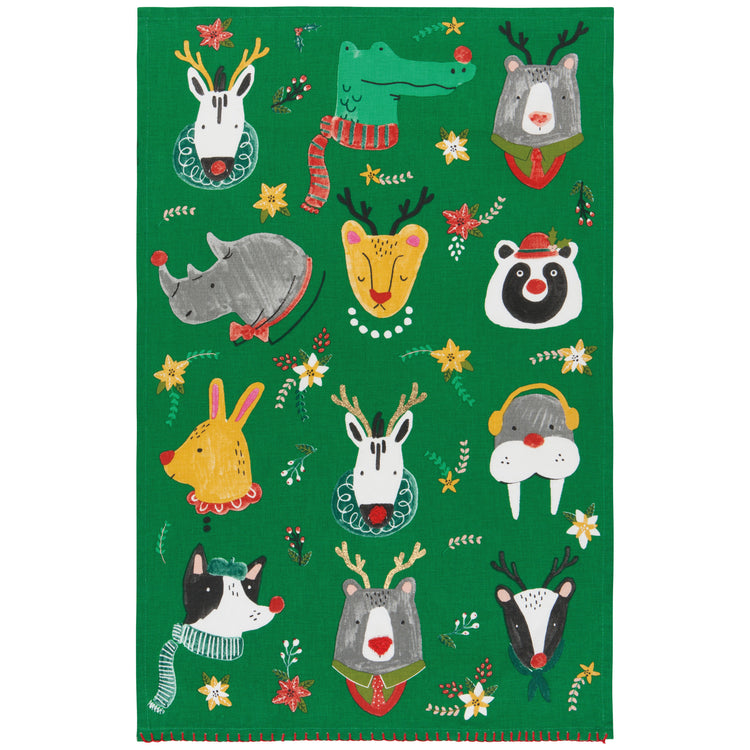 Rudolph Imposter Christmas Dishtowel