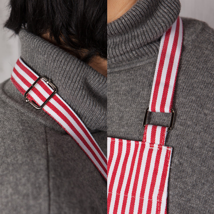 Narrow Red  Stripe Chef's Apron