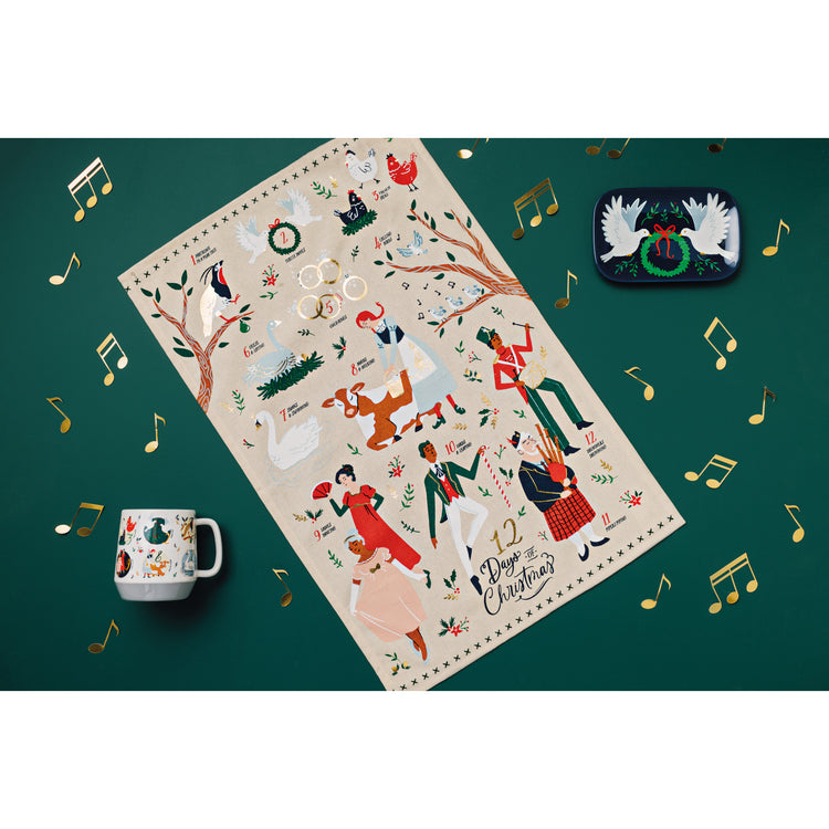 12 Days of Christmas Decorative Dishtowel