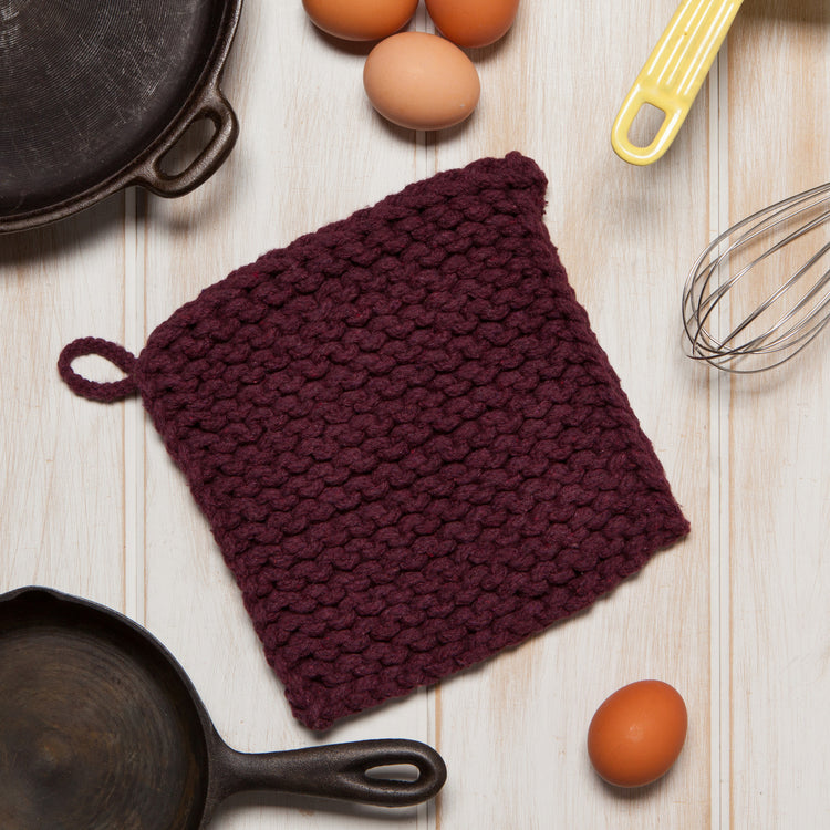 Wine Knit Potholder