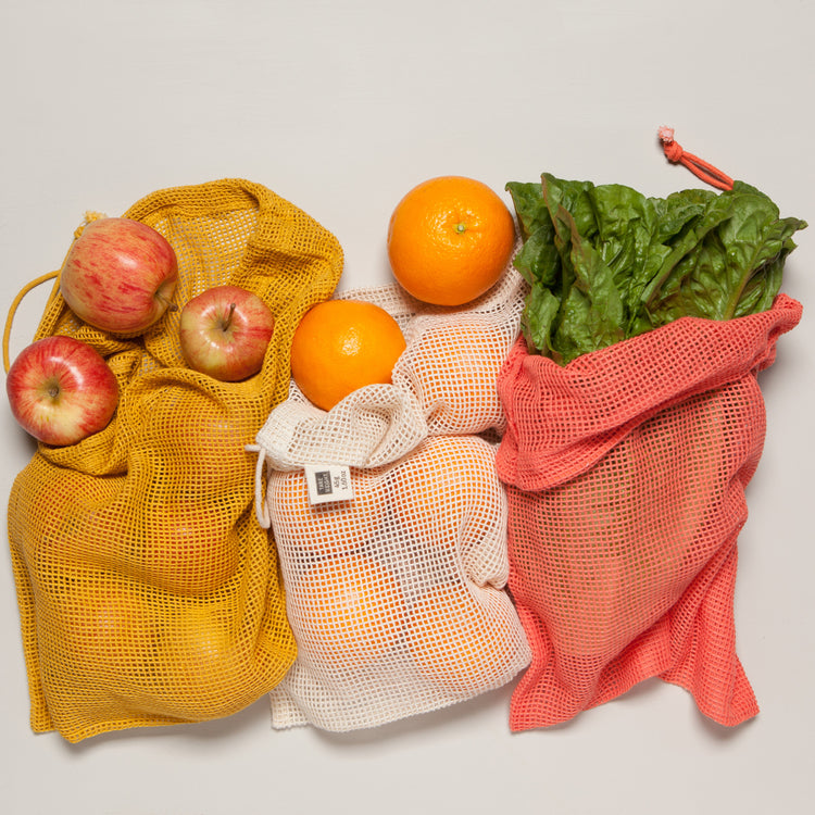 Le Marche Coral Mesh Produce Bags Set of 3