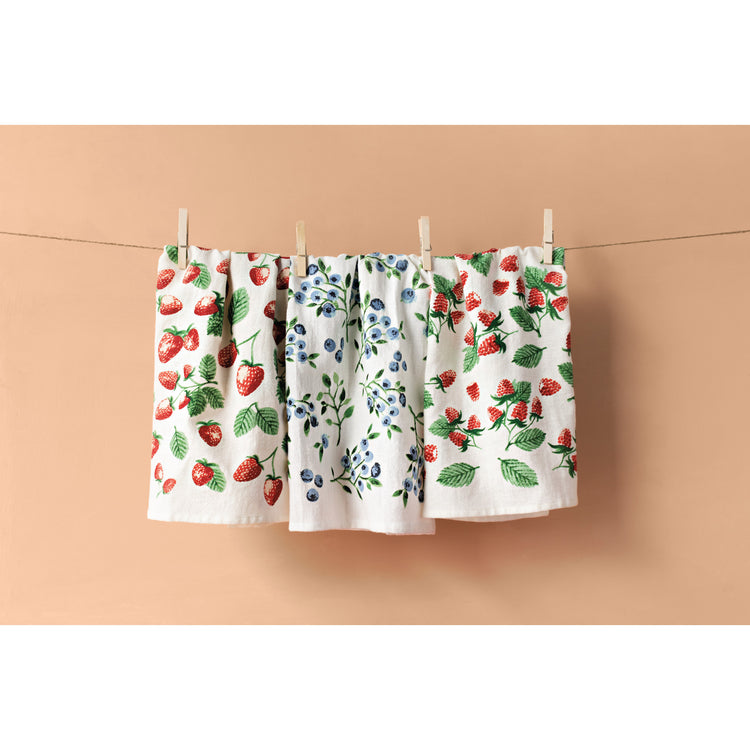 Berry Patch Baker's Floursack Dishtowels Set of 3