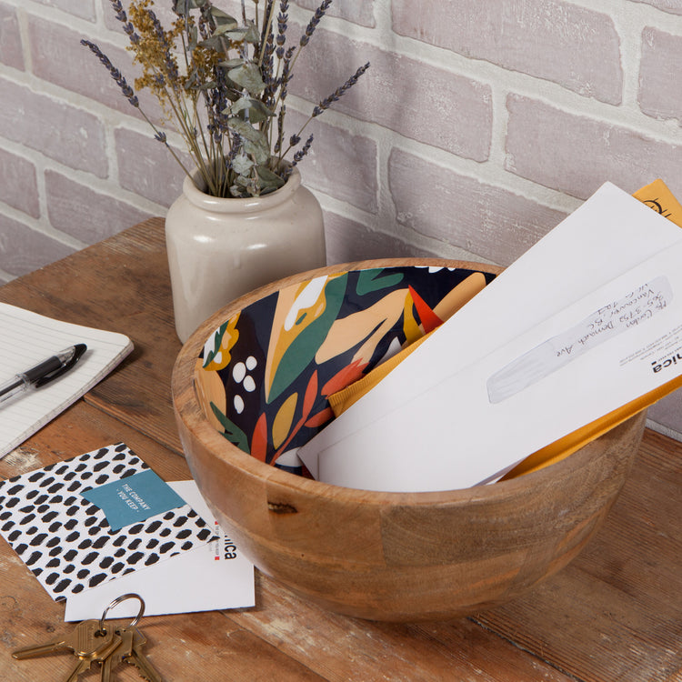 Superbloom Mango Wood Serving Bowl