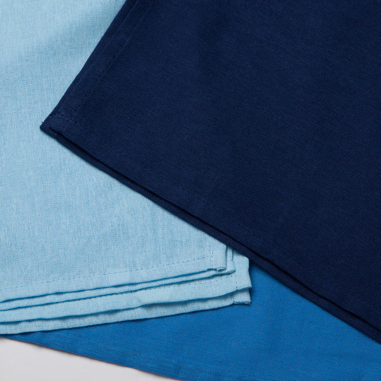 Moon Cool Blue Indigo Floursack Dishtowels Set of 3