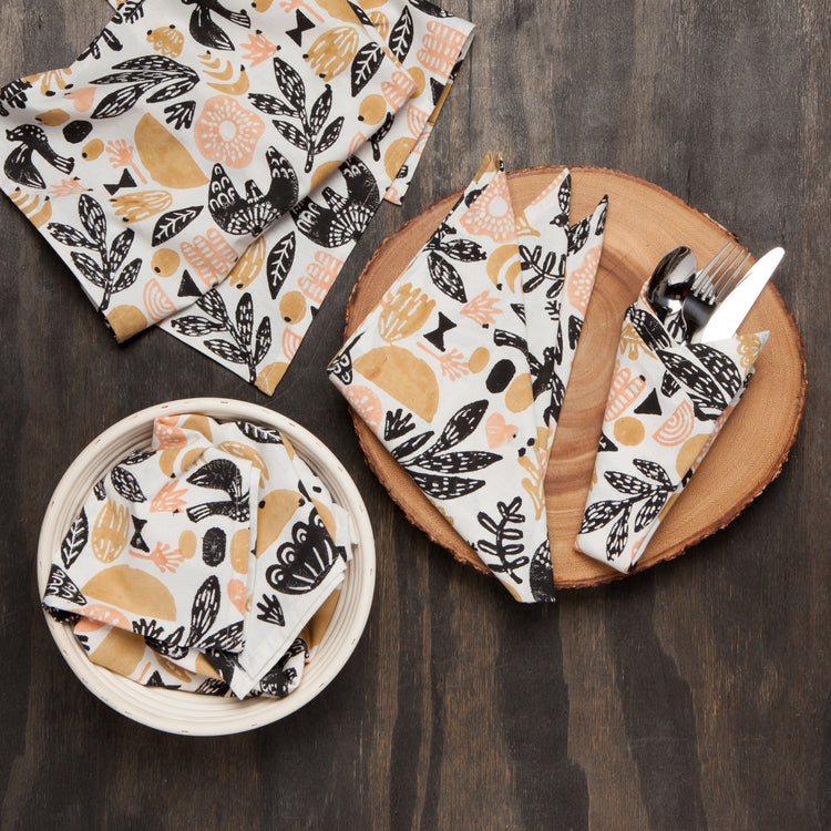 Myth Block Print Napkins Set of 4