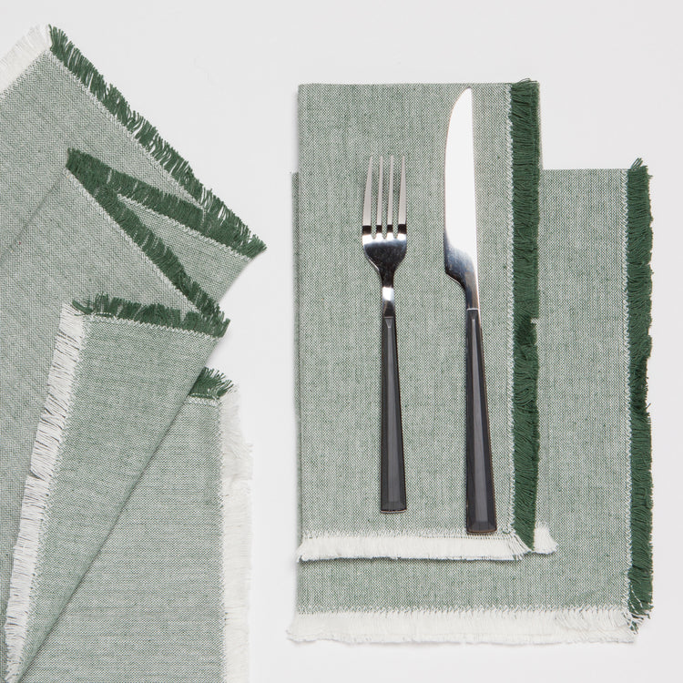 Jade Green Chambray Napkins Set of 4