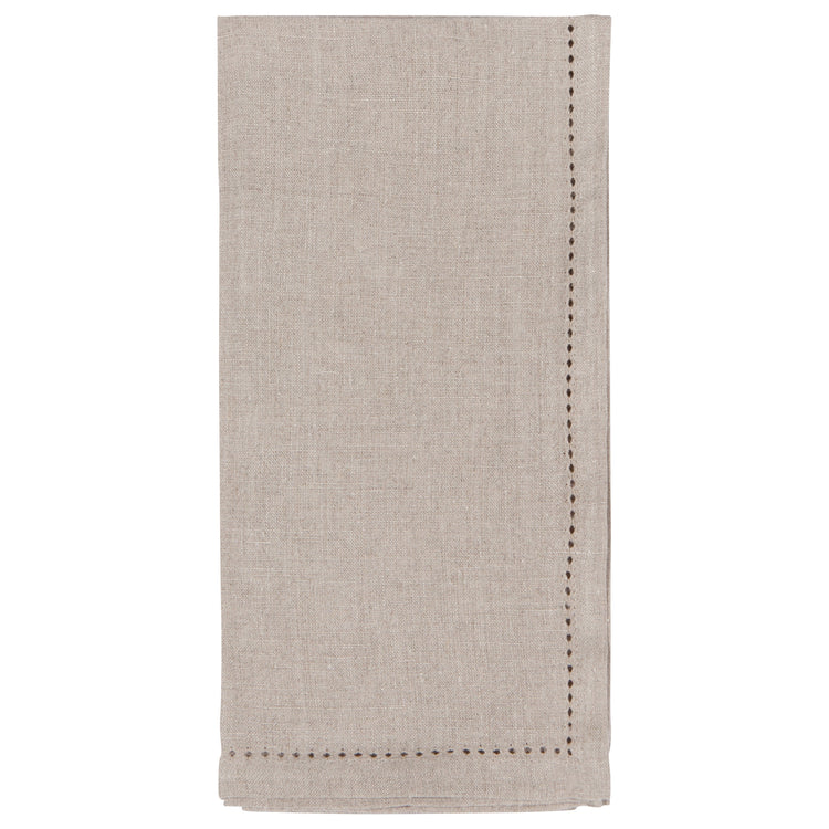 Natural Hemstitch Linen Napkins Set of 4