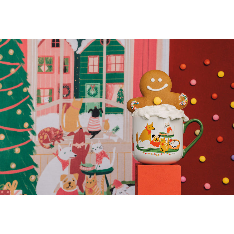 Waiting For Santa Christmas Mug and Dishtowel Set of 2