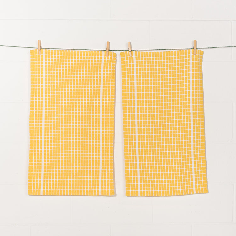 Terry Dishtowels Lemon Yellow Set of 2