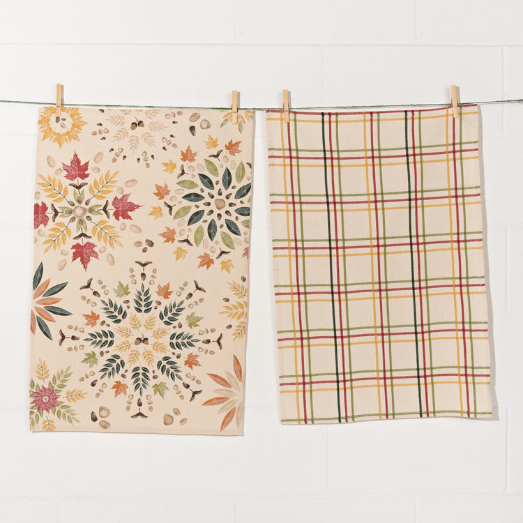 Fall Foliage Coordinated Dishtowels Set of 2