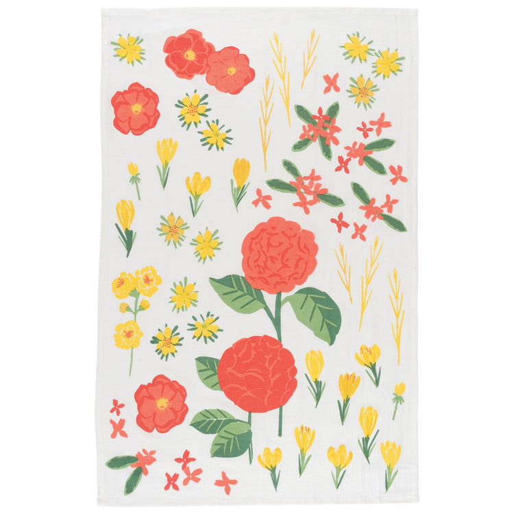 Flowers Of The Month Bakers Floursack Dishtowels Set of 3