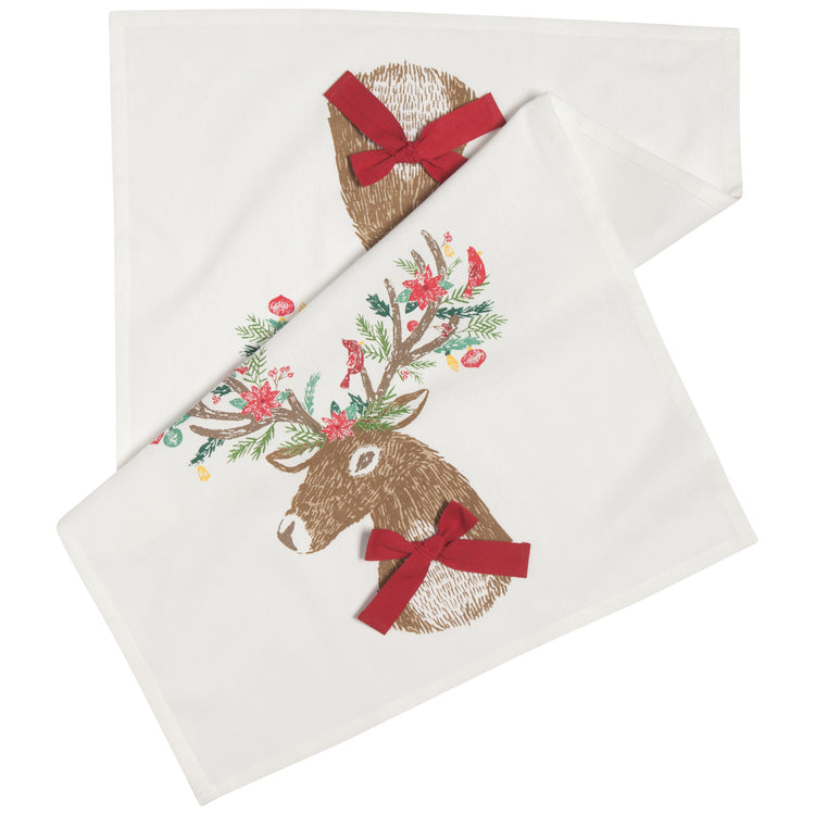 Dasher Deer Cotton Dishtowel