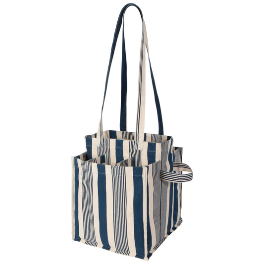 Navy Stripe Shopping Tote