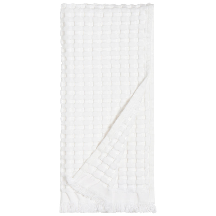 White Organic Cotton Waffle Hand Towel