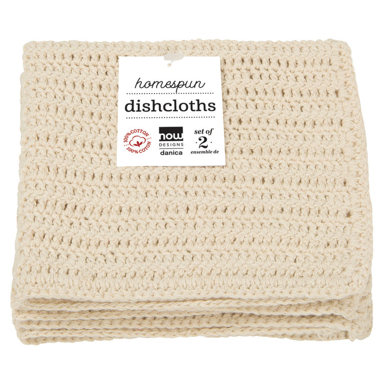 Homespun Natural Dishcloths Set of 2