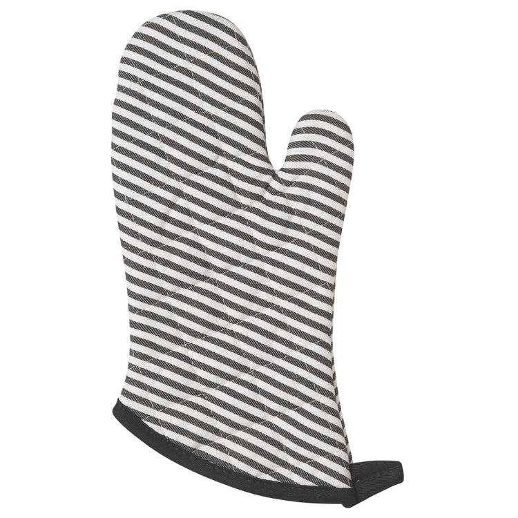 Superior Black Narrow Stripe Oven Mitt