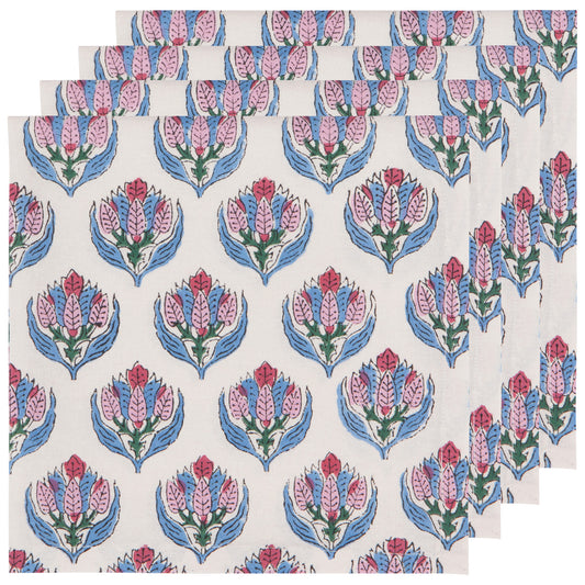 Bouquet Block Print Napkins Set of 4