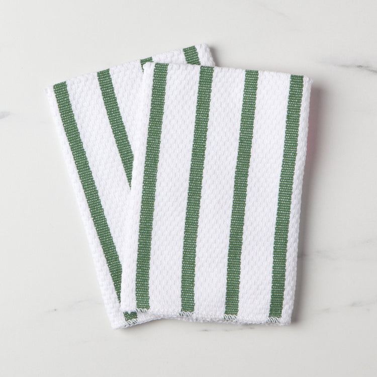 Basketweave Elm Green Dishcloths Set of 2