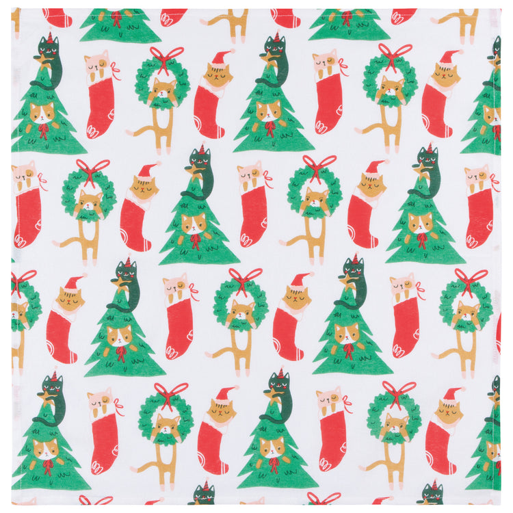 Let it Meow Christmas Floursack Dishtowels Set of 2