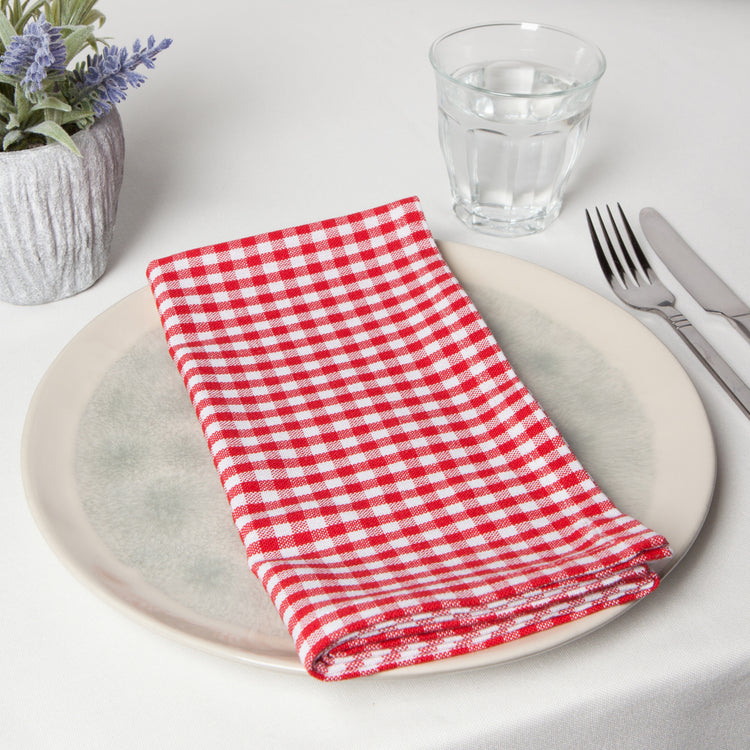 Second Spin Red Gingham Napkins Set of 4