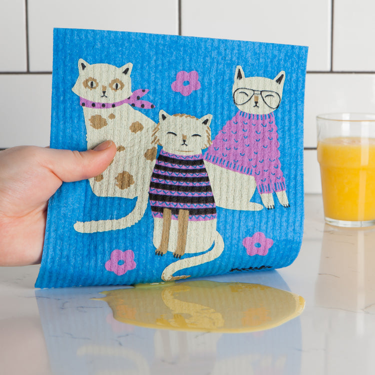 Feline Fine Swedish Dishcloth