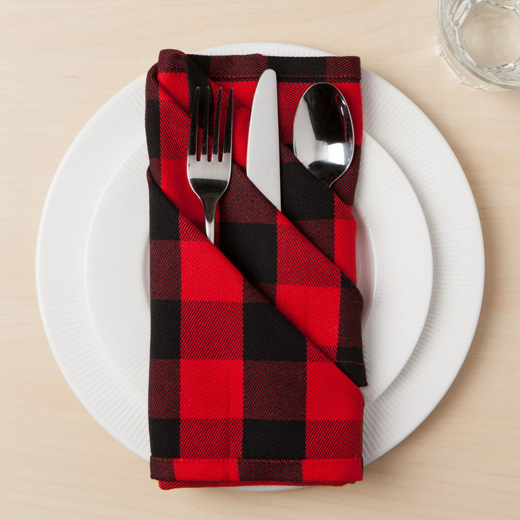 Recycled Cotton 2nd Spin Red Buffalo Check Napkins Set of 4