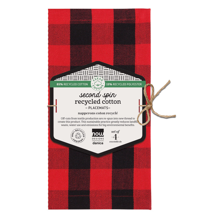 Second Spin Red Buffalo Check Placemats Set of 4