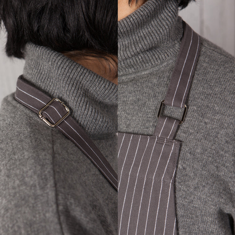 Granite Gray Pinstripe Chef's Apron