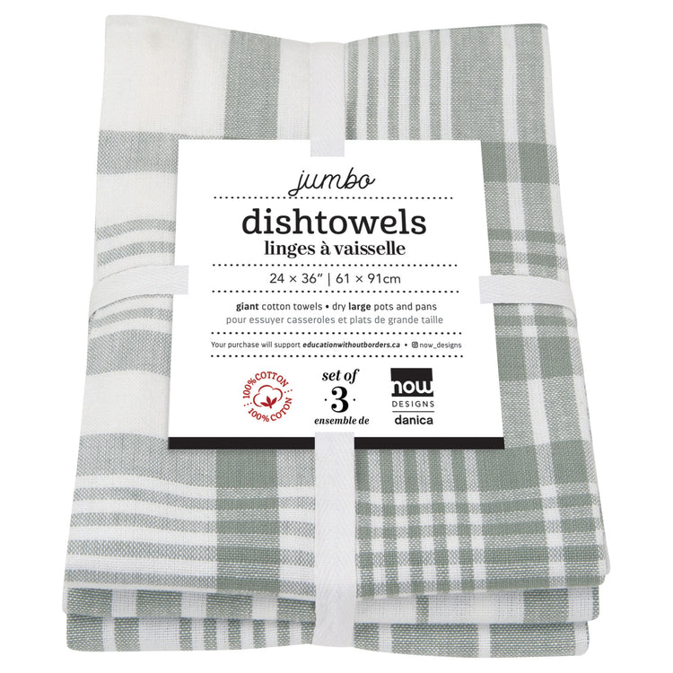 London Gray Jumbo Dishtowels Set of 3