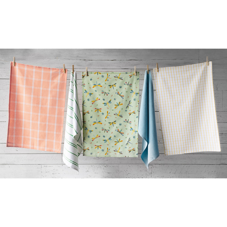 Dragonfly Dishtowels Set of 5