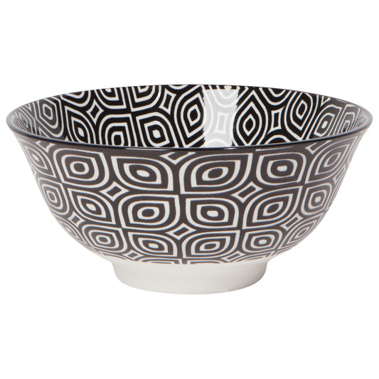 Black Geo Stamped Bowl 6 inch