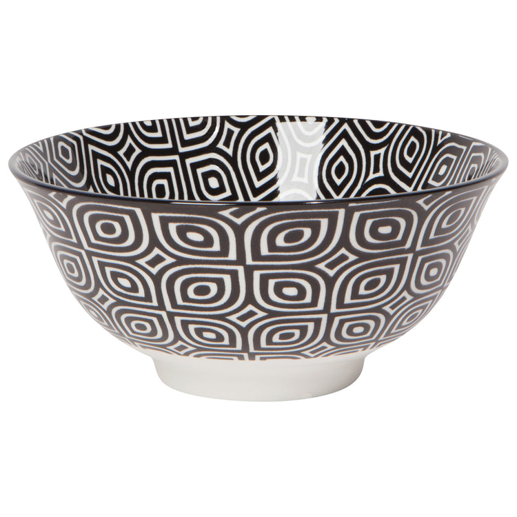 Black Geo Stamped Bowl 6 inch